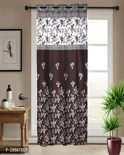 Shappy Attires   Polyester Blackout Door Curtain Single Curtain Floral Brown 82x47 inch