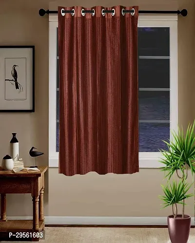 Shappy Attires  cm  Polyester Blackout Window Curtain Single Curtain Self Design Brown 59x47 inch-thumb0