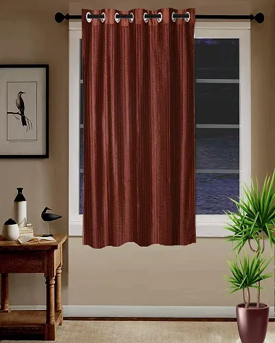 Shappy Attires  cm  Polyester Blackout Window Curtain Single Curtain Self Design Brown 59x47 inch