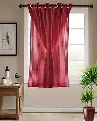 Shappy Attires  cm  Polyester Blackout Window Curtain Single Curtain Self Design Red 59x47 inch-thumb1