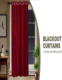 Shappy Attires  cm  Polyester Blackout Window Curtain Single Curtain Self Design Red 59x47 inch-thumb4