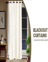 Shappy Attires   Polyester Blackout Door Curtain Single Curtain Solid Cream 82x47 inch-thumb4