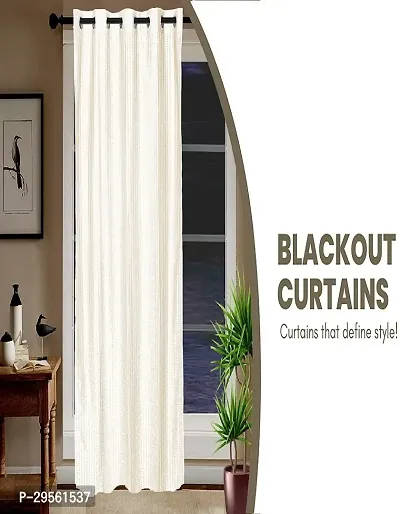 Shappy Attires   Polyester Blackout Door Curtain Single Curtain Solid Cream 82x47 inch-thumb5