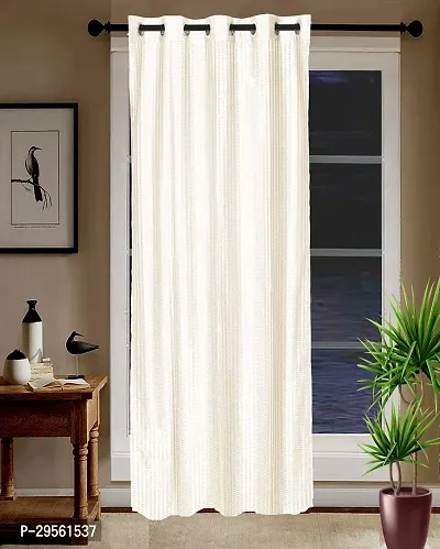 Shappy Attires   Polyester Blackout Door Curtain Single Curtain Solid Cream 82x47 inch-thumb0