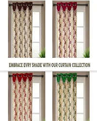 Shappy Attires  cm  Polyester Room Darkening Window Curtain Pack Of 2 Printed Red 82x47 inch-thumb4