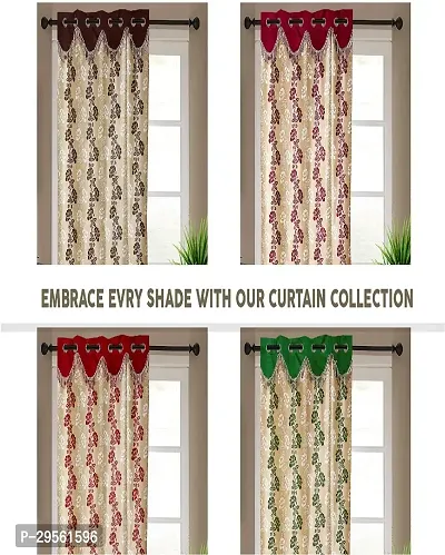 Shappy Attires  cm  Polyester Room Darkening Window Curtain Pack Of 2 Printed Red 82x47 inch-thumb5