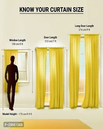 Shappy Attires   Polyester Blackout Door Curtain Single Curtain Solid Yellow 82x47 inch-thumb5