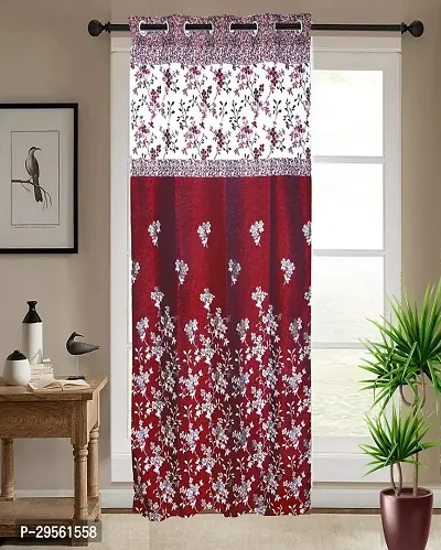 Shappy Attires   Polyester Blackout Door Curtain Single Curtain Floral Red 82x47 inch-thumb0