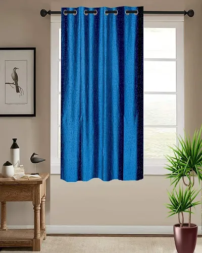 Shappy Attires  cm  Polyester Blackout Window Curtain Single Curtain Solid Blue 59x47 inch
