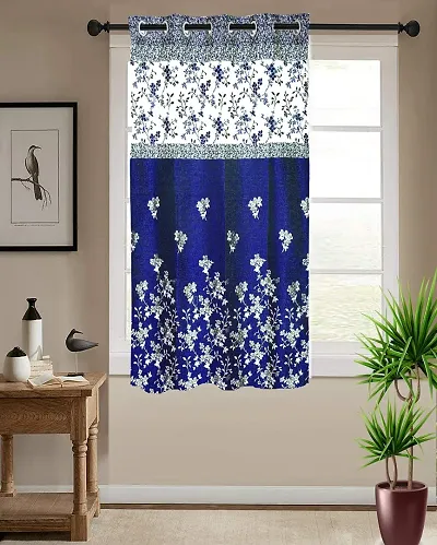 Shappy Attires  cm  Polyester Blackout Window Curtain Single Curtain Floral Royal Blue 59x47 inch