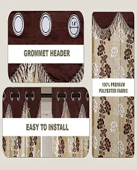 Shappy Attires  cm  Polyester Room Darkening Window Curtain Pack Of 2 Printed Brown 82x47 inch-thumb1