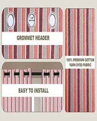 Shappy Attires  cm  Cotton Room Darkening Window Curtain Pack Of 2 Striped Maroon 59x53 inch-thumb1