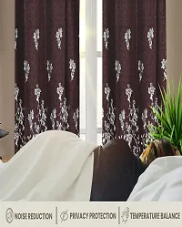 Shappy Attires   Polyester Blackout Door Curtain Single Curtain Floral Brown 82x47 inch-thumb1