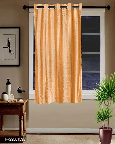 Shappy Attires  cm  Polyester Blackout Window Curtain Single Curtain Self Design Orange 59x47 inch