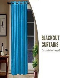 Shappy Attires   Polyester Blackout Door Curtain Single Curtain Solid Blue 82x47 inch-thumb4