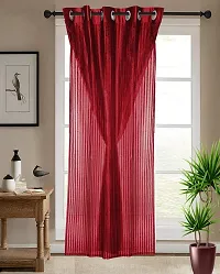 Shappy Attires   Polyester Blackout Door Curtain Single Curtain Solid Red 82x47 inch-thumb1