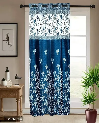 Shappy Attires   Polyester Blackout Door Curtain Single Curtain Floral Teal 82x47 inch