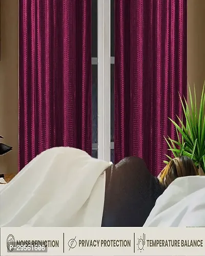 Shappy Attires  cm  Polyester Blackout Window Curtain Single Curtain Self Design Maroon 59x47 inch-thumb4