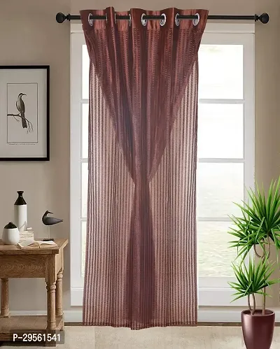 Shappy Attires   Polyester Blackout Door Curtain Single Curtain Solid Brown 82x47 inch-thumb2