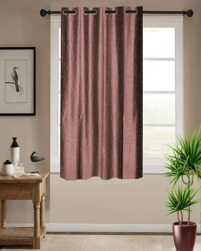 Shappy Attires  cm  Polyester Blackout Window Curtain Single Curtain Solid Brown 59x47 inch