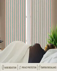 Shappy Attires  cm  Cotton Room Darkening Window Curtain Pack Of 2 Striped Green 59x53 inch-thumb2