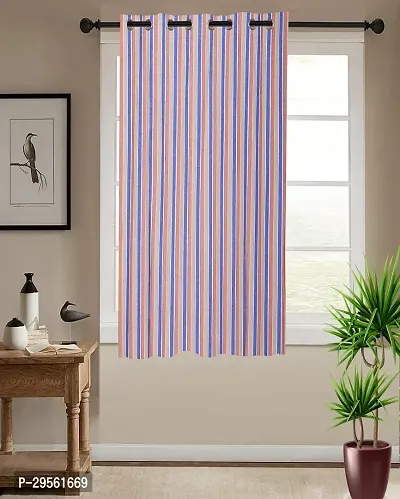 Shappy Attires  cm  Cotton Room Darkening Window Curtain Single Curtain Striped Blue 59x53 inch-thumb0