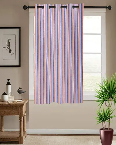 Shappy Attires  cm  Cotton Room Darkening Window Curtain Single Curtain Striped Blue 59x53 inch