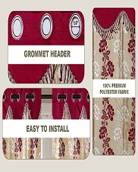 Shappy Attires  cm  Polyester Room Darkening Window Curtain Pack Of 2 Printed Maroon 82x47 inch-thumb1