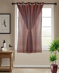 Shappy Attires  cm  Polyester Blackout Window Curtain Single Curtain Self Design Brown 59x47 inch-thumb1