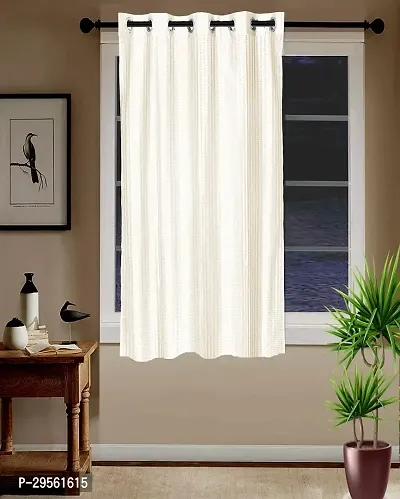 Shappy Attires  cm  Polyester Blackout Window Curtain Single Curtain Self Design Cream 59x47 inch-thumb0