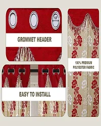 Shappy Attires  cm  Polyester Room Darkening Window Curtain Pack Of 2 Printed Red 82x47 inch-thumb1