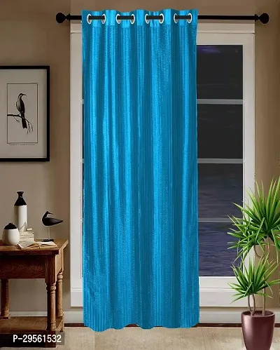 Shappy Attires   Polyester Blackout Door Curtain Single Curtain Solid Blue 82x47 inch-thumb0