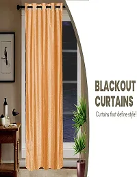 Shappy Attires  cm  Polyester Blackout Window Curtain Single Curtain Self Design Orange 59x47 inch-thumb4