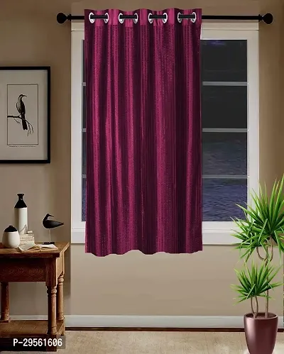 Shappy Attires  cm  Polyester Blackout Window Curtain Single Curtain Self Design Maroon 59x47 inch