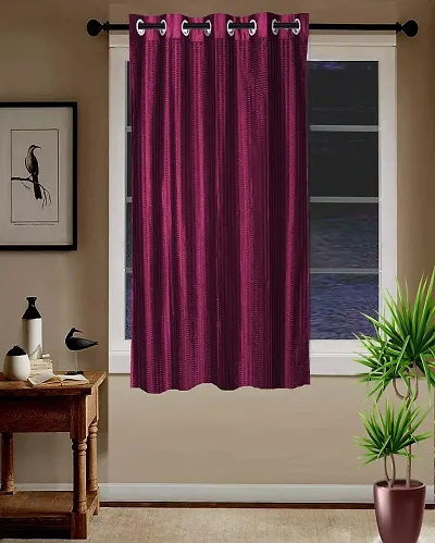 Shappy Attires  cm  Polyester Blackout Window Curtain Single Curtain Self Design Maroon 59x47 inch