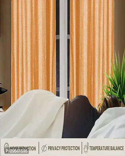 Shappy Attires  cm  Polyester Blackout Window Curtain Single Curtain Self Design Orange 59x47 inch-thumb4