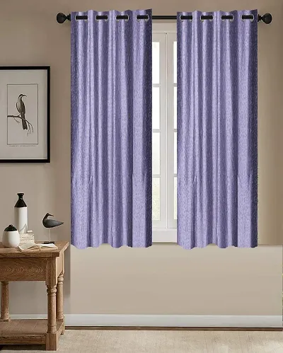 Shappy Attires  cm  Polyester Blackout Window Curtain Pack Of 2 Solid Purple 59x47 inch