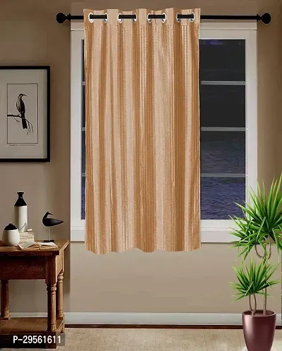 Shappy Attires  cm  Polyester Blackout Window Curtain Single Curtain Self Design Yellow 59x47 inch