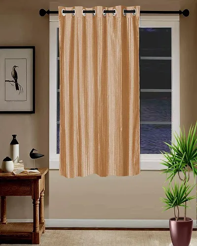Shappy Attires  cm  Polyester Blackout Window Curtain Single Curtain Self Design Yellow 59x47 inch