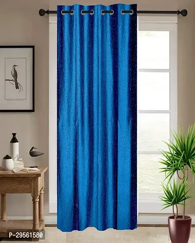 Shappy Attires   Polyester Blackout Door Curtain Single Curtain Solid Blue 82x47 inch