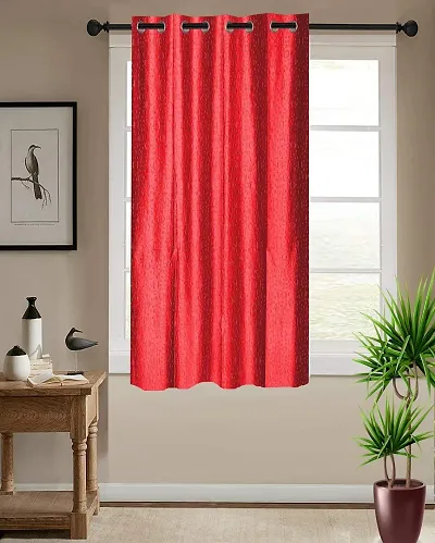 Shappy Attires  cm  Polyester Blackout Window Curtain Single Curtain Solid Red 59x47 inch