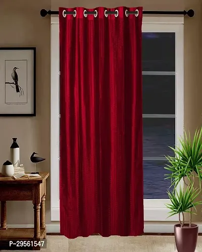 Shappy Attires   Polyester Blackout Door Curtain Single Curtain Solid Red 82x47 inch