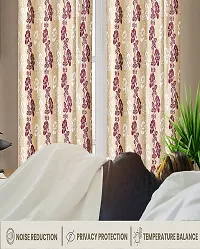 Shappy Attires  cm  Polyester Room Darkening Window Curtain Pack Of 2 Printed Maroon 82x47 inch-thumb2