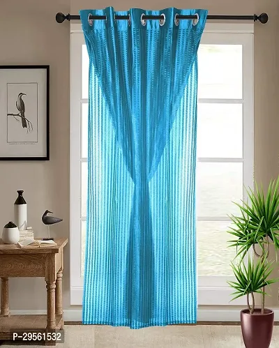 Shappy Attires   Polyester Blackout Door Curtain Single Curtain Solid Blue 82x47 inch-thumb2