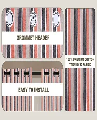 Shappy Attires  cm  Cotton Room Darkening Window Curtain Pack Of 2 Striped Brown 59x53 inch-thumb1