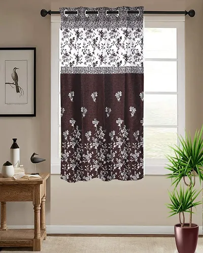 Shappy Attires  cm  Polyester Blackout Window Curtain Single Curtain Floral Brown 59x47 inch