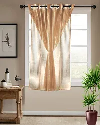 Shappy Attires  cm  Polyester Blackout Window Curtain Single Curtain Self Design Yellow 59x47 inch-thumb1