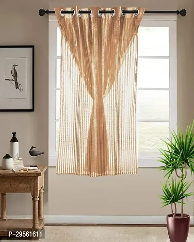 Shappy Attires  cm  Polyester Blackout Window Curtain Single Curtain Self Design Yellow 59x47 inch-thumb2