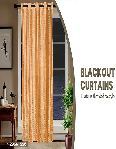 Shappy Attires   Polyester Blackout Door Curtain Single Curtain Solid Orange 82x47 inch-thumb3