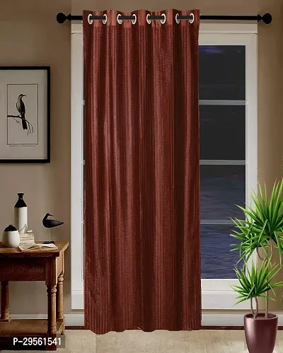 Shappy Attires   Polyester Blackout Door Curtain Single Curtain Solid Brown 82x47 inch